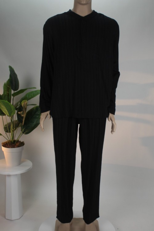 Siyah Bürümcük Lüx Takım – Pamuklu Doğal Doku Rahat Kesim Erkek Takımı