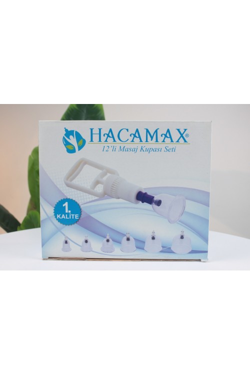 Hacamax 12’li Hacamat Seti – Geniş Kupa Seçenekli, Ergonomik Vakum Pompalı Profesyonel Takım
