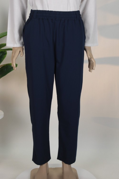 Lacivert Polyviskon Yarım Şalvar – Leke Tutmaz Kumaş ve Rahat Kesim Erkek Pantolonu