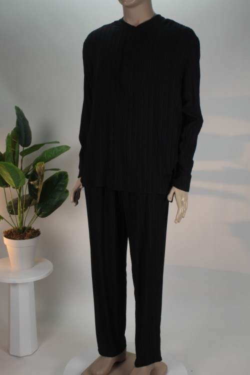 Siyah Bürümcük Lüx Takım – Pamuklu Doğal Doku Rahat Kesim Erkek Takımı