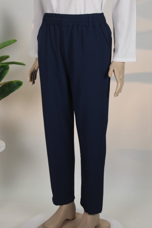 Lacivert Polyviskon Yarım Şalvar – Leke Tutmaz Kumaş ve Rahat Kesim Erkek Pantolonu