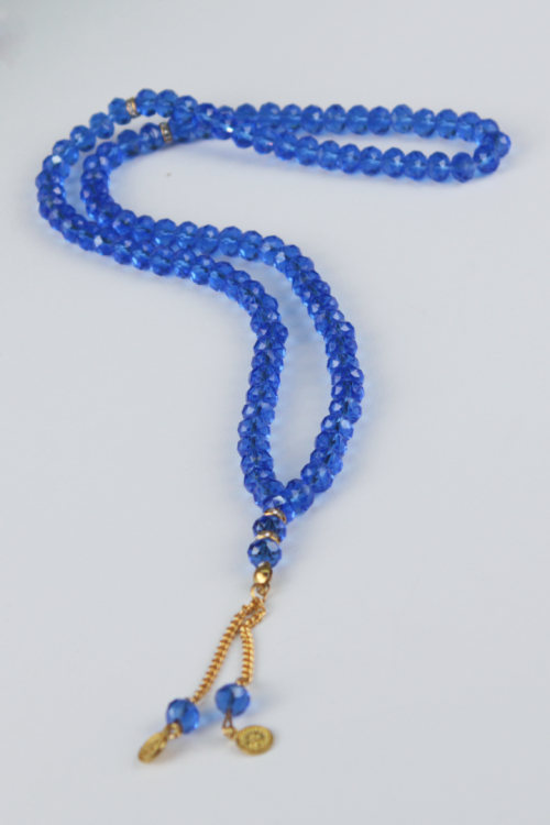 8 mm Kristal Cam 99’lu Namaz Tespihi – Kristal Kesim, Parlak Yüzeyli ve Altın Renk Detaylı Şık Hediyelik Tespih-5