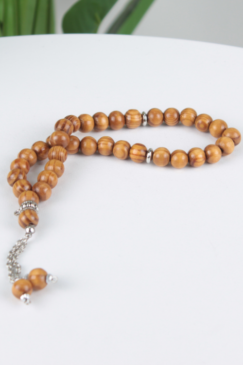 10 mm Doğal Ağaç 33’lü Namaz Tesbihi – 10’lu Ekonomik Deste, Büyük Boy Dolgun Tane ve Dayanıklı Hediyelik Zikir Tesbihi-2