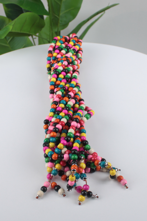 14 mm İri Tane Jelibon Ağaç 99’lu Namaz Tespihi – Rengarenk Boyalı, Büyük Boy ve Dolgun Hissiyatlı Hediyelik Zikir Tespihi