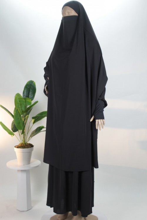 Siyah Afgan Cilbabı – Birinci Sınıf Medine İpeği Kumaş, Pratik Çarşaf