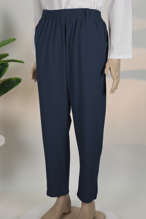 Petrol Mavisi Bez Ayağı Yarım Şalvar – Rahat Kesim Nefes Alan Kumaş Günlük Erkek Şalvarı