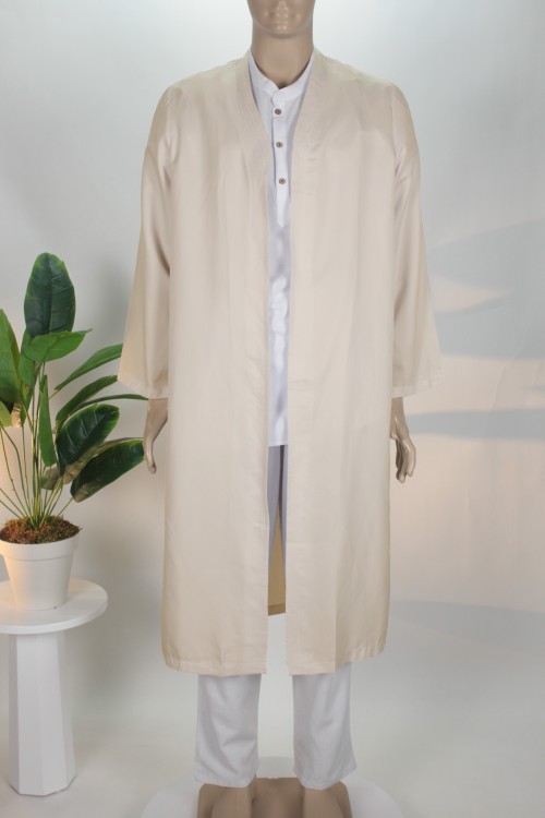 Krem Buhara Yaka Cüppe – Birinci Sınıf Terykoton Kumaş Rahat Tasarım