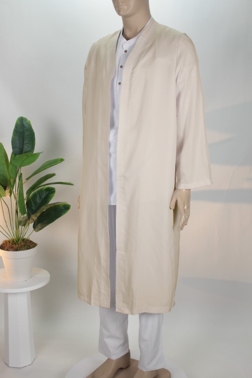 Krem Buhara Yaka Cüppe – Birinci Sınıf Terykoton Kumaş Rahat Tasarım