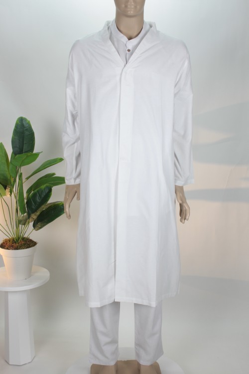 Beyaz Ekonomik Klasik Cüppe – Önü Çıt Düğmeli ve Dayanıklı Polyviskon Kumaş