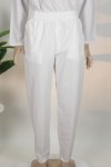 Beyaz Keten Yarım Şalvar – Rahat Kesim Nefes Alan Kumaş Günlük ve İbadet Pantolonu