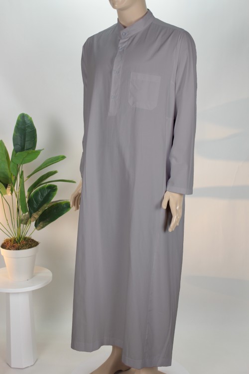 Gri Klasik Erkek Fistanı – Lüx Pamuk PES Kumaş Rahat ve Vakur Tasarım