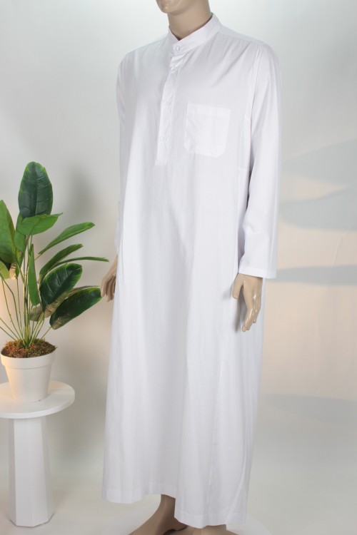 Beyaz Klasik Erkek Fistanı – Lüx Pamuk PES Kumaş Rahat ve Vakur Tasarım