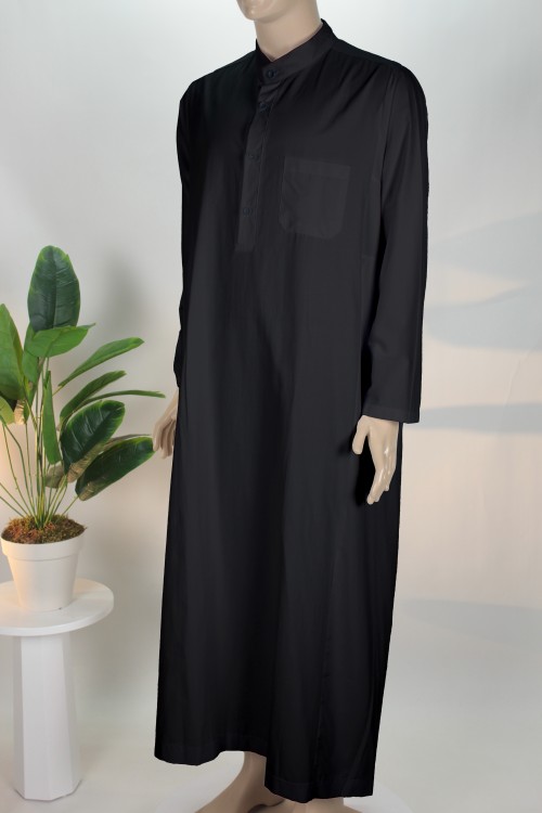 Siyah Klasik Erkek Fistanı – Lüx Pamuk PES Kumaş Rahat ve Vakur Tasarım