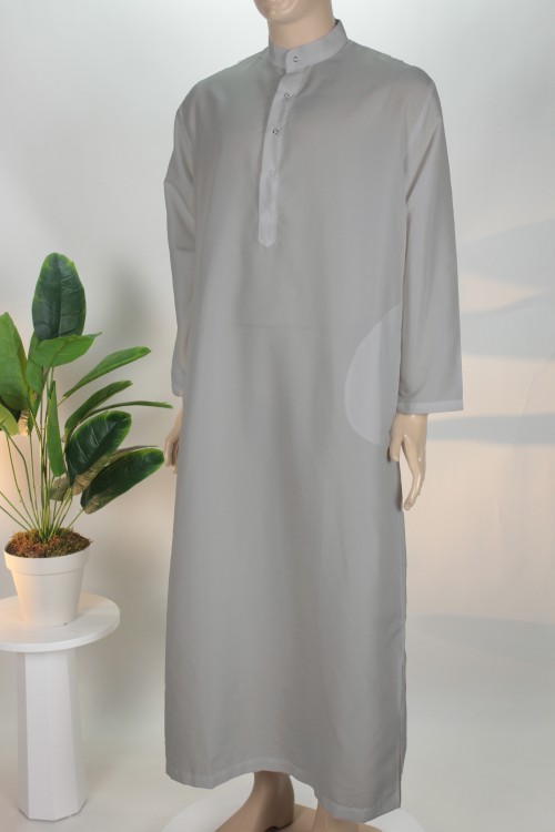 Açık Gri Klasik Fistan – Birinci Sınıf Polyviskon Kumaş Rahat Tasarım