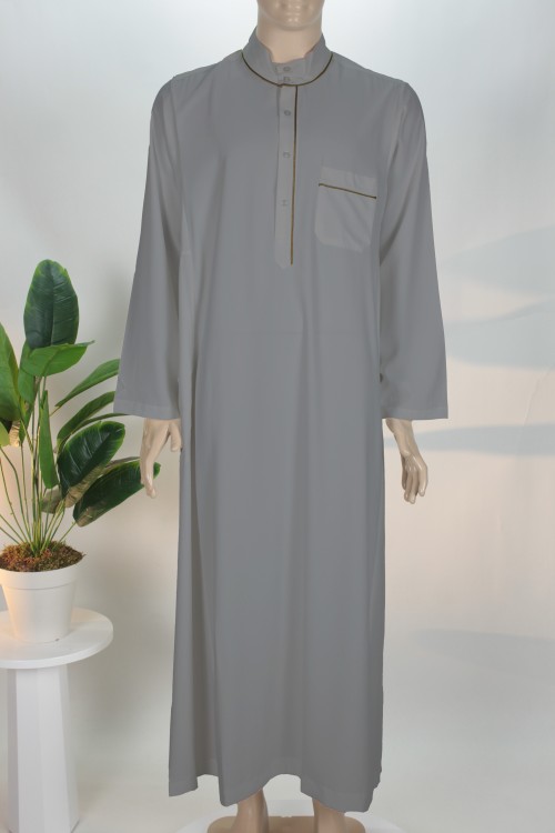 Gri Biyeli Erkek Fistanı – Lüx Pamuk PES Kumaş ve Vakur Tasarım