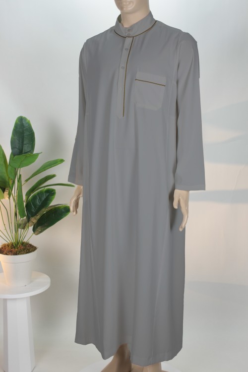 Gri Biyeli Erkek Fistanı – Lüx Pamuk PES Kumaş ve Vakur Tasarım