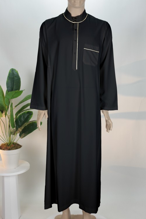 Siyah Biyeli Erkek Fistanı – Lüx Pamuk PES Kumaş ve Vakur Tasarım