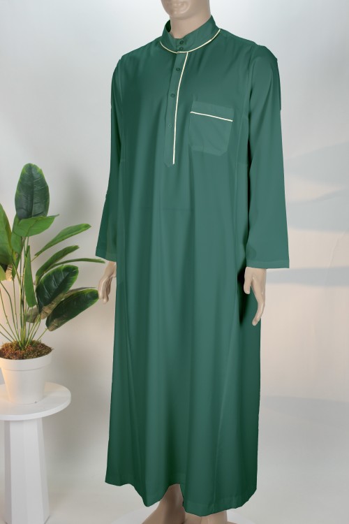 Koyu Yeşil Biyeli Erkek Fistanı – Lüx Pamuk PES Kumaş ve Vakur Tasarım