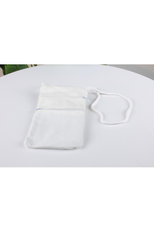 Beyaz Boyun Askılı Para Kesesi (Çift Gözlü)