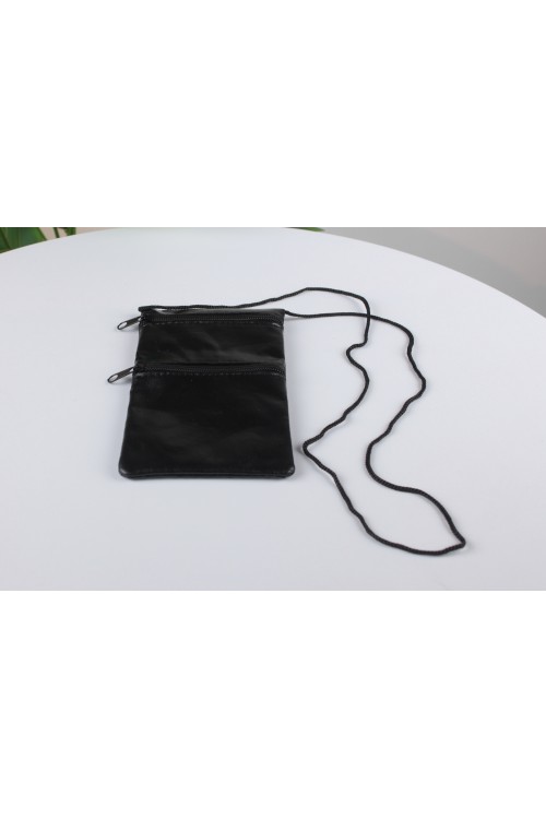 Deri Boyun Askılı Para Kesesi (Çift Gözlü)