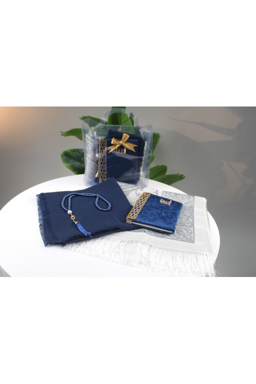 Lacivert Çantalı Dörtlü Set