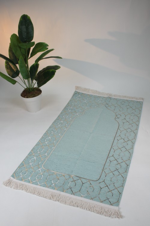 Açık Mavi Saçaklı Şönin Seccade 