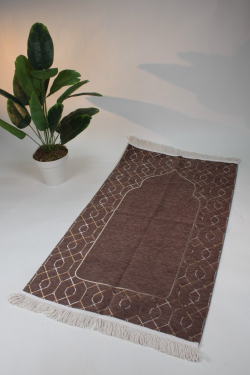 Kahverengi Saçaklı Şönin Seccade 