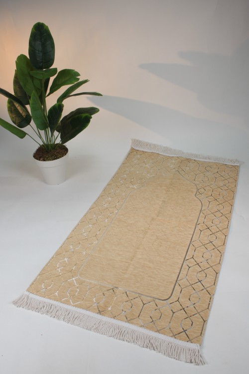 Krem Saçaklı Şönin Seccade 