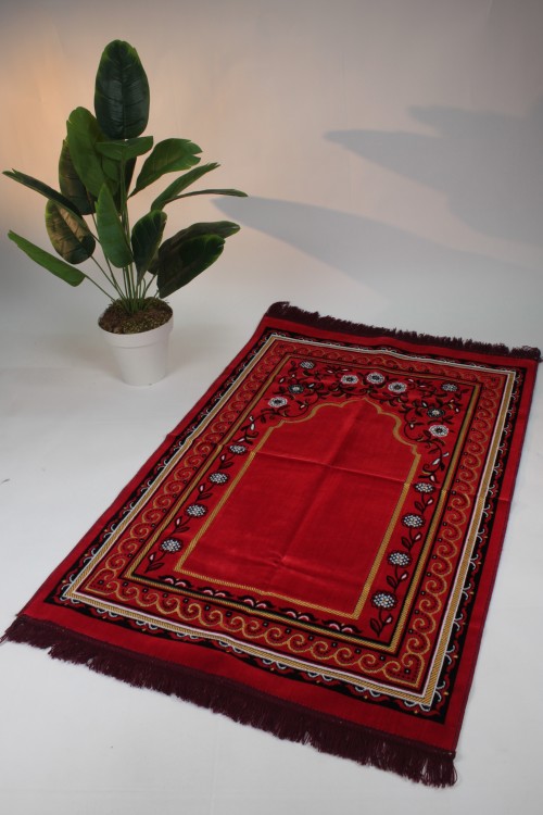 Kırmızı 80x120 Battal Kadife Seccade