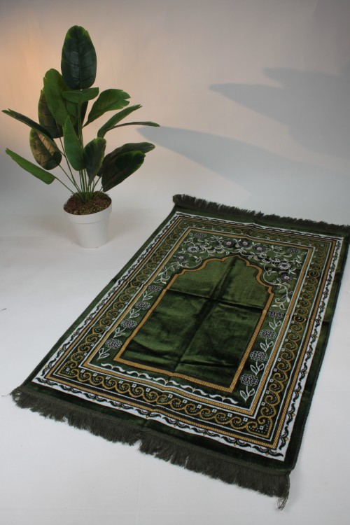 Yeşil 80x120 Battal Kadife Seccade