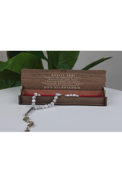 Havlit Taşı Özel Ahşap Kutulu Doğal Taş Tespih Serisi – Şifalı ve Estetik Koleksiyon
