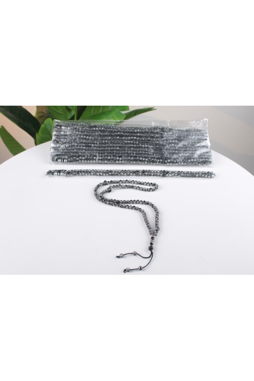 Siyah 8 mm Beş Yaprak Yoncalı Poşetli Tespih – 12’li Ekonomik Deste