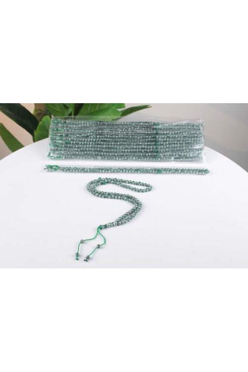 Yeşil 8 mm Beş Yaprak Yoncalı Poşetli Tespih – 12’li Ekonomik Deste