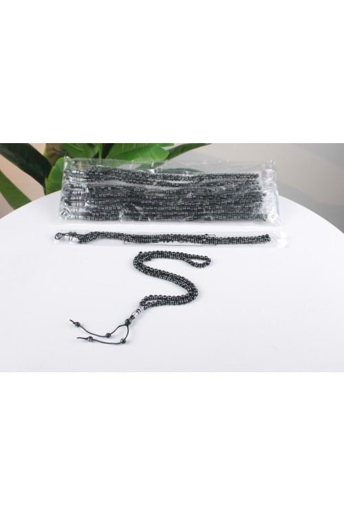 Siyah 8 mm Çakmalı Poşetli Tespih – 12’li Ekonomik Deste