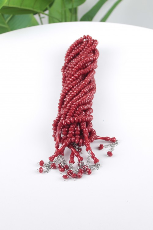 Kırmızı-2 8 mm Kesme Model Tespih – 10’lu Ekonomik Deste