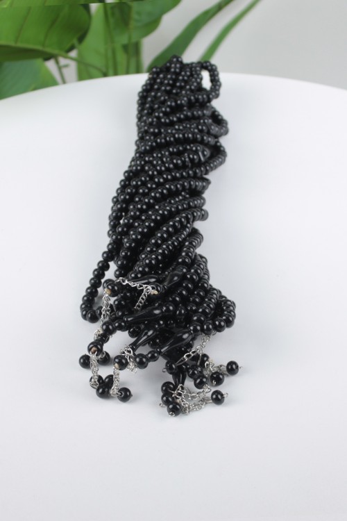 Siyah 10 mm Mono Demir İmameli Tespih – 10’lu Ekonomik Deste