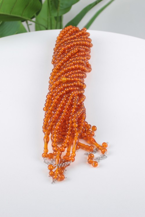 Turuncu -2 10 mm Mono Demir İmameli Tespih – 10’lu Ekonomik Deste