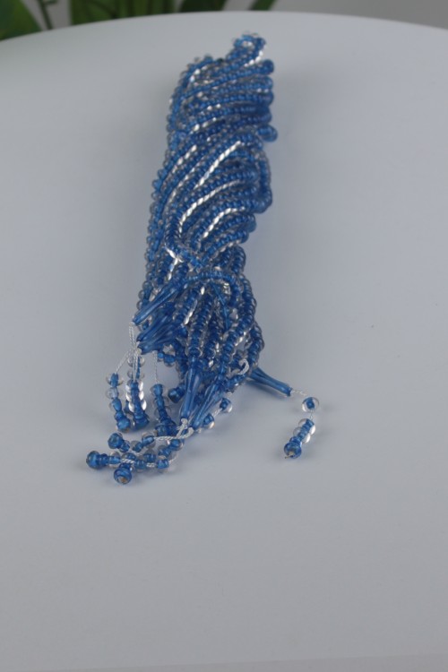 Mavi 8 mm Zümrüt Kristal Görünümlü Tespih – 10’lu Ekonomik Deste