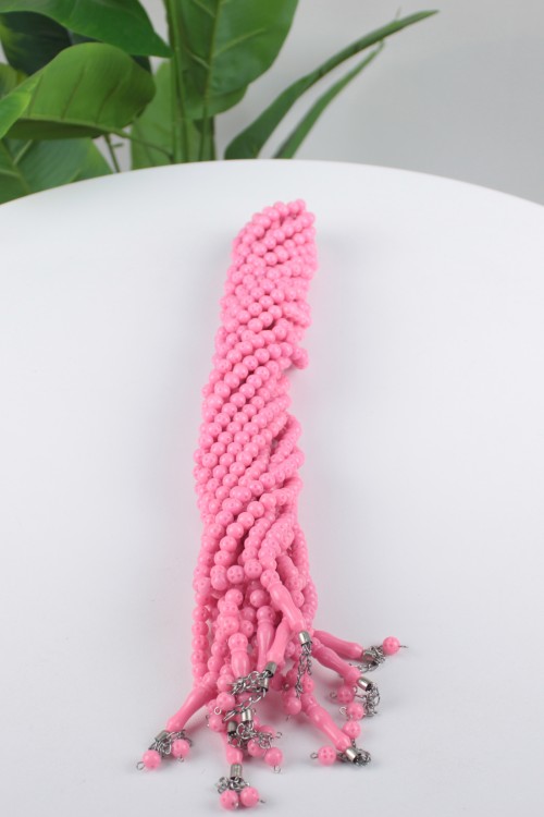 Pembe Çakmalı 8 mm Demir İmameli Tespih – 10’lu Ekonomik Deste