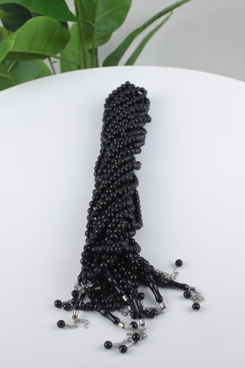 Siyah Çakmalı 8 mm Demir İmameli Tespih – 10’lu Ekonomik Deste