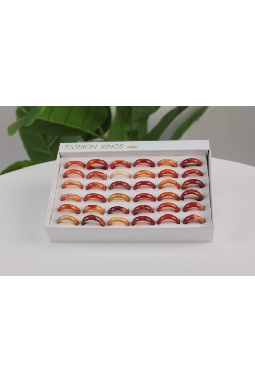 Doğal Akik Yüzük Karışık Beden Set – 36’lı paket-11