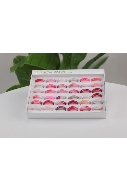 Doğal Akik Yüzük Karışık Beden Set – 36’lı paket-5