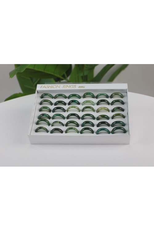 Doğal Akik Yüzük Karışık Beden Set – 36’lı paket-7