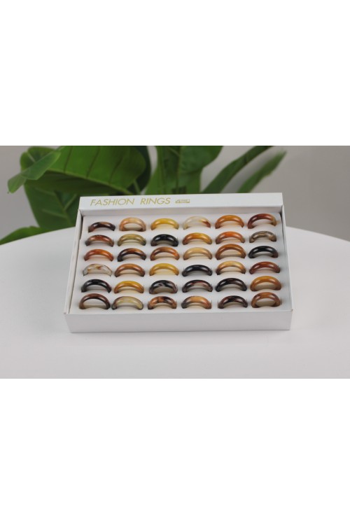 Doğal Akik Yüzük Karışık Beden Set – 36’lı paket-8