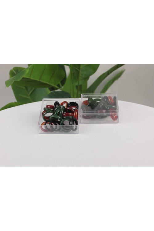 25'li Battal Boy Akik Yüzük Seti – 3 Renk Doğal Dokulu ve Ekonomik Hediyelik