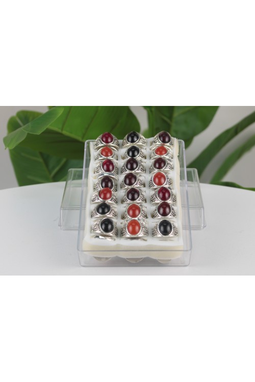 42'li Erkek Hediyelik Yüzük Seti – Gümüş Rengi İşlemeli-7