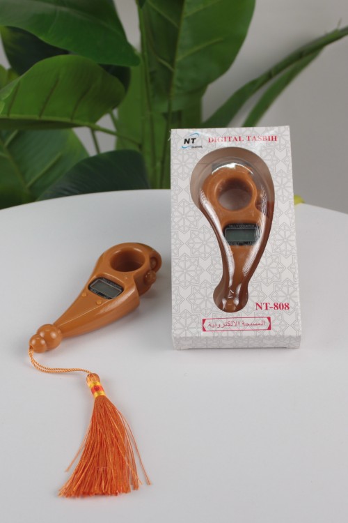 Açık Kahve LEDli Değirmen Zikirmatik – Işıklı ve Püsküllü Ergonomik Dijital Tespih