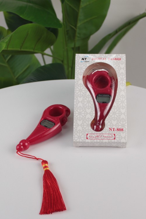 Kırmızı LEDli Değirmen Zikirmatik – Işıklı ve Püsküllü Ergonomik Dijital Tespih