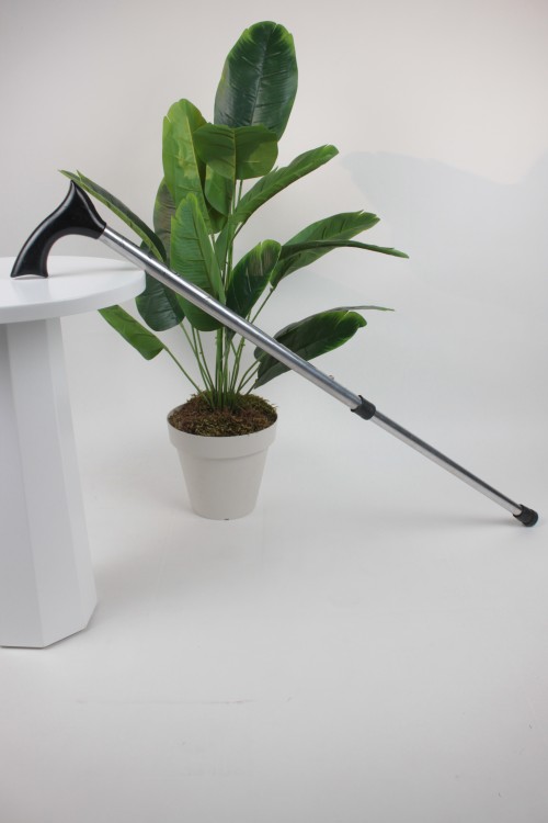 Gri Metal Ayarlanabilir Baston – Ergonomik Saplı, Hafif ve Güvenli Denge Desteği