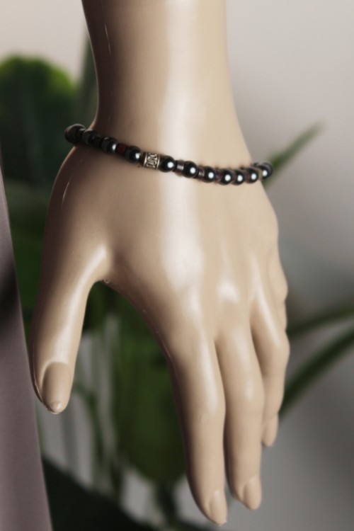 6 mm Hakiki Hematit Doğal Taş Bileklik – Renkli Doğal Taş Detaylı, Enerji Veren Şık ve Modern Unisex Bileklik-1